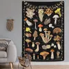 Tapestries Mushroom Tapestry Vintage Reference Chart Colorful Vertical Wall Hanging 51.2 X 59.1 Inch