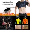 Treinador da cintura da sauna para homens Bainha da perda de peso das mangas curtas Tops suor Shapewear Camisa emagrecimento com zíper Shaper do corpo térmico