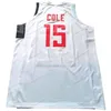 Nikivip Custom J. Cole # 15 Visita la maglia da basket del Ruanda Taglia cucita S-4XL Qualsiasi nome e numero Maglie di alta qualità