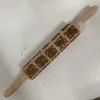 木製のレーザー彫刻ローリングピンキッチン漫画動物パターン家庭用クッキーベーキングペストリーボード焼却機211008