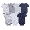 Uniesx född baby rompers kläder 7st / lot spädbarn jumpsuits 100% bomull barn flickor boys kläder 210816