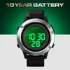 SKMEI LED Dual Time Watches Mens Sport Cyfrowy Zegarek Mężczyzna Wodoodporna Dziesięcioletnia Bateria Alarm Chrono Clock Montre Homme 1518 q0524