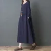 Robes décontractées robe Vintage Jacquard Robes pour femmes 2022 printemps col rond à manches longues Style chinois chiffons doux coton FT610