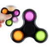 Fidget Spinner noir, jouet de décompression des doigts, toupie Push Pop Bubble sensorielle, Spinner du bout des doigts, vente en gros