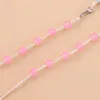 Óculos de Sol Frames Feminino Acrílico Rosa Redondo Espaçador Espaçador Máscara Máscara Lanyard Transparente Strand Óculos Cadeia Bonito Espetáculo Cabo