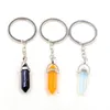 Portachiavi in ​​pietra di cristallo naturale Portachiavi Keychains per le donne Girl Jewelry Bag Decor Fashion Accessories
