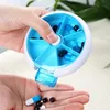 Portable Round Weekly Rotating Pill Box Travel Pill Case Splitter Organizer Medicine Box 7 Day Pill Cutter Tablet Container