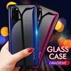 Gradient Stripes Härdade Telefon Glas Fodral för iPhone 13 12 11 Pro Max Coque Glass Case Fodral för Samsung S21 Ultra Note 20 S20 Plus