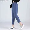 streetwear autumn women's suit pants female ankle length high waist harem pants capris for women trousers woman Plus size 210519