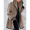 Mélanges de laine pour femmes BACKSTROM Femmes Européenne Américaine Mode Manteaux De Laine Automne Hiver O-cou Lâche Multi Couleur Outwear Chaud Poche Jack