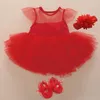 Girl's Dresses 2021 Born Baby Girls Dress&Clothes Summer Kids Party Birthday Outfits 1 Years Shoes Set Christening Gown Toddler Tutu Dress