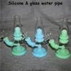 Glow in the dark 7.5'' Water Pipe Dab rig Silicone bong portable hookah unbreakable glass oil rigs Via DHL
