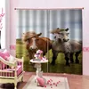 Custom Blackout Window Curtain Living Room Bedroom 3D Horse Animal Printing Curtains For Kitchen Door Treatment & Drapes