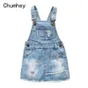 Chumhey 4-12T Summer Toddler Sundress Kids Overalls Dress Denim Suspender Bib dresses Bebe Clothes Baby Girls Straps Clothing Q0716