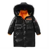 女の子の暖かいコート冬パーカーパーカーダウンシャイニージャケット子供のフード付きアウターの毛皮のコート厚いジャケットtz683 H0909