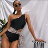 Sexy One-Shoulder Rosa Badeanzug Ein Stück 2022 Sommer Badeanzug Drucken Halfter Push Up Monokini Badeanzug Bodysuit Strand Wear Weiblich