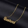 Personalized Name Necklace Customized Nameplate Necklaces Custom Stainless Steel Old English Style Personality Jewelry Gifts