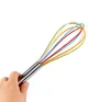 10 tums whisk whisks omrörare mixer ägg beater färg silikon ägg vispa rostfritt stål handtag hushållsbakningsverktyg