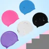 Silicone Swimming Caps Long Hair Waterproof Head Protection Diving Cap Professional Solid Men Women Swim Hat Elastic Water Sports 853417 7571