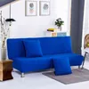 Solid Color Stretch Składana sofa Pokrywa bez podłokietnika Anti-Dust Universal Spandex Bed Slipcover do salonu 1 pc 211116