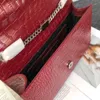 Designer Alligator Leather shoulder bags Kate chain handbags clutch lady cowhide Tassel handbags messenger Crocodile Envelope women cross body bag w o c Fashion