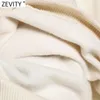 Zevity Mulheres Lazer Modery Beauty Pirnt Casual Fleece Moletons Feminino Básico Manga Longa Hoodies Chic Pullovers Tops H605 220215