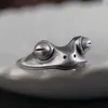 Groda Toad Animal Rings for Women Men Artistic Design Retro Opening Resizable Unisex Female Statement Rings