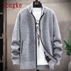 Zongke Koreański Dzianina Kardigan Mężczyźni Sweter Solidne Zipper Swetry dla mężczyzn Slim Fit Winter Clothes M-4XL 211006