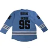 Nikivip billigt Anpassa grossistmobb Deep Prodigy #95 Queens Bridge Hockey Jersey Men's All Stitched Blue Size 2XS-3XL 4XL 5XL 6XL Alla namnnummer