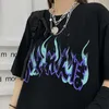 Punk-Damenmode im koreanischen Sommerstil und interessantes Vintage-Ins-Gothic-Hip-Hop-Kurzarm-T-Shirt in Übergröße 210608