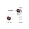 Jewelry Large 5.7ct Genuine Oval Smoky Quartz 925 Sterling Silver Big Gemstone Cocktail Statement Rings for Women Jewelry 220216