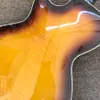 Hoogwaardige holle lichaam elektrische gitaar, abalone bloem ingelegd palissander toets, 2 f gaten, gratis
