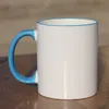 320ML Ceramic Blank Sublimation Mug Heat Transfer MDF Handle Mugs Personality DIY Simple Coffee Cup Gift Supplies