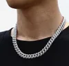 Luksusowe Naszyjniki Bransoletka Hip Hop Bling Moda Łańcuchy Biżuteria Męskie Złoto Silver Miami Cuban Link Łańcuch Diamentowe Naszyjniki