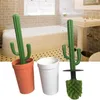 Juego de accesorios para baño, cepillo para inodoro, cabezal denso innovador, limpiador de limpieza con mango largo de Cactus bonito de plástico para el hogar 275Q