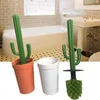 Badaccessoireset Toiletborstel Innovatief Dichtkop Plastic Schattig Cactus Lange steel Reinigingsreiniger voor thuis7143184