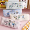 Cute Plaid Pattern Pencil Case Bags Large Capacity Kawaii Lovely Penciles Bag Pencilcase Storage Cartoon Students School Office Supplies