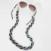 Chaînes de lunettes en résine à motif de marbre, couleur assortie, chaîne de sac à la mode, collier brillant