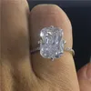 手作り女性リング 925 スターリングシルバーフラワーカット 6ct ダイヤモンドジルコン cz 婚約結婚指輪女性のためのブライダルジュエリー