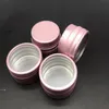 10g Vide En Aluminium Cosmétique Bouteille boîtes d'emballage Étain avec fenêtre Pot Rond Peut Ongles Décoration Artisanat Pot Conteneur rose argent or