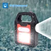 Lanterna portatile 3 in 1 Ricarica USB solare Ricaricabile COB LED Lampada da campeggio Torcia di emergenza impermeabile