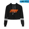 Sweat-shirt à capuche pour femmes, Ateez Kpop, coréen, nombril, imprimé, Cool, Sexy, élégant, Harajuku, pull Streetwear