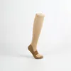 Erkekler Kadınlar Patchwork Uzun Çorap S-XXL Toptan Bakır Elyaf Tüp Sıkıştırma Naylon Açık Spor Çorap 764 V2