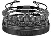 4шт / набор + римский цифровой титановый сталь браслет пара браслетов браслетов браслеты для женщин мужчины роскошь ювелирные изделия без