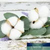 10pcs plantes artificielles de coton artificielles naturelles pour la décoration de fête de mariage DIY Garland Scrapbooking Accessoires