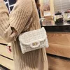 Kvällspåsar vinter tweed crossbody for women 2021 kedja handväska märke kvinnlig axel messenger väska lyxiga små kvinnor