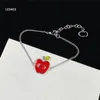 Simpatico modello Apple orecchino lettera stampata ciondolo collana design bracciali catena d'argento semplice set di gioielli