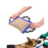 Oreiller de dressage pour chien durable 25,4 x 17,8 cm Coussin de morsure sûr avec 3 poignées solides et confortables Jouet en jute robuste Chiens de taille moyenne Idéal Tug War K9 IPO Schutzhund Puppy