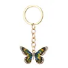 Liga Rhinestone pintura óleo bonito borboleta borboleta keychain pingente moda fresco chaveiro saco acessórios