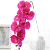 Kwiaty dekoracyjne wianki jedwabny sztuczny motyl bukiet kwiatów orchidei Phalaenopsis fałszywe dekoracje ślubne domu DIY rzemiosło wystrój